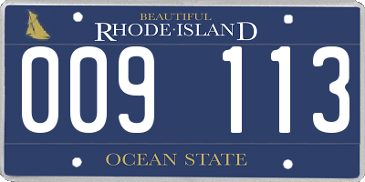 RI license plate 009113