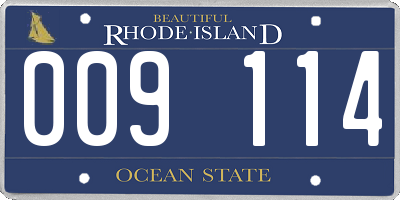 RI license plate 009114