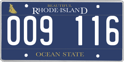 RI license plate 009116