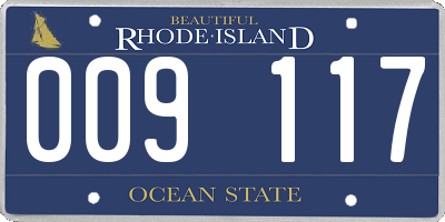 RI license plate 009117