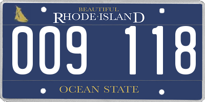 RI license plate 009118