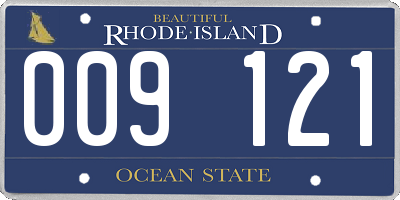 RI license plate 009121