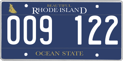 RI license plate 009122