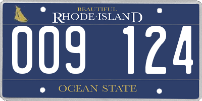 RI license plate 009124