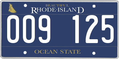 RI license plate 009125