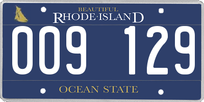 RI license plate 009129