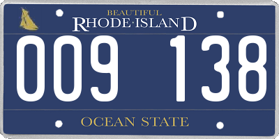 RI license plate 009138