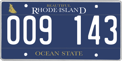 RI license plate 009143