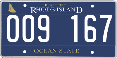 RI license plate 009167