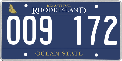 RI license plate 009172