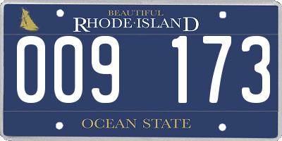 RI license plate 009173