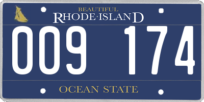 RI license plate 009174