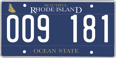 RI license plate 009181