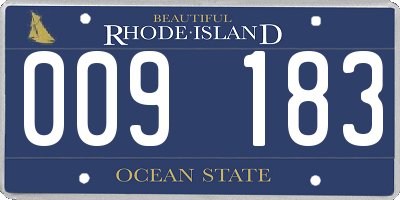 RI license plate 009183