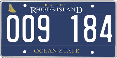 RI license plate 009184