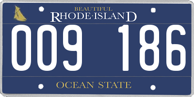 RI license plate 009186