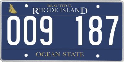 RI license plate 009187