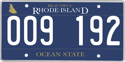 RI license plate 009192