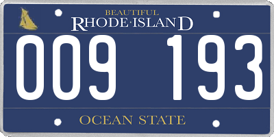 RI license plate 009193