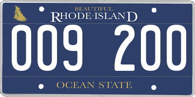 RI license plate 009200