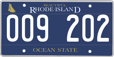 RI license plate 009202