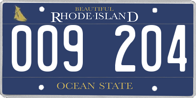 RI license plate 009204