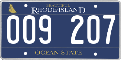 RI license plate 009207