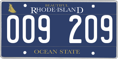 RI license plate 009209