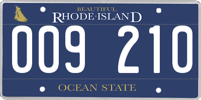 RI license plate 009210