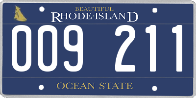 RI license plate 009211