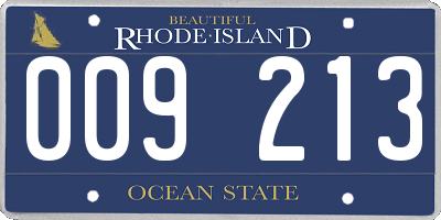 RI license plate 009213