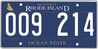 RI license plate 009214