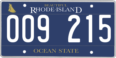 RI license plate 009215