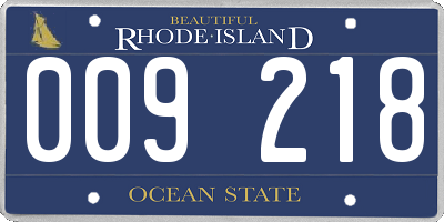 RI license plate 009218