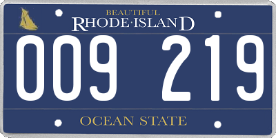 RI license plate 009219