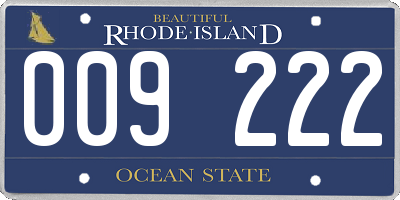 RI license plate 009222