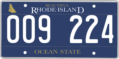 RI license plate 009224