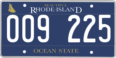 RI license plate 009225