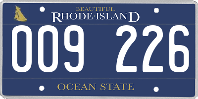 RI license plate 009226