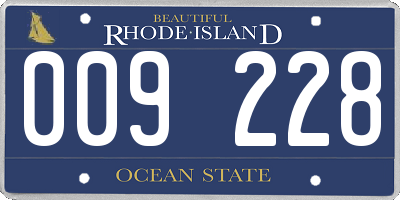 RI license plate 009228