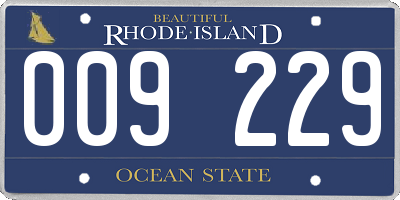 RI license plate 009229