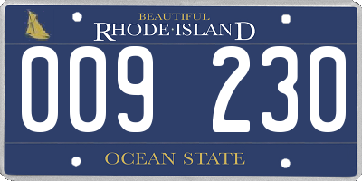 RI license plate 009230