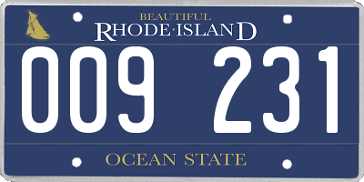 RI license plate 009231