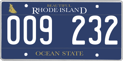 RI license plate 009232