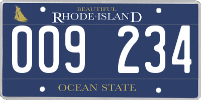 RI license plate 009234