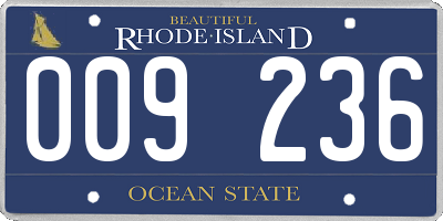 RI license plate 009236