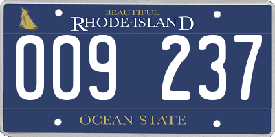 RI license plate 009237