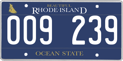 RI license plate 009239