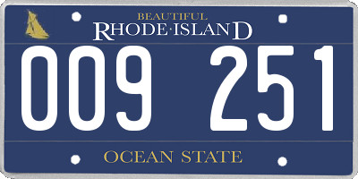 RI license plate 009251