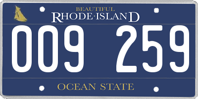 RI license plate 009259